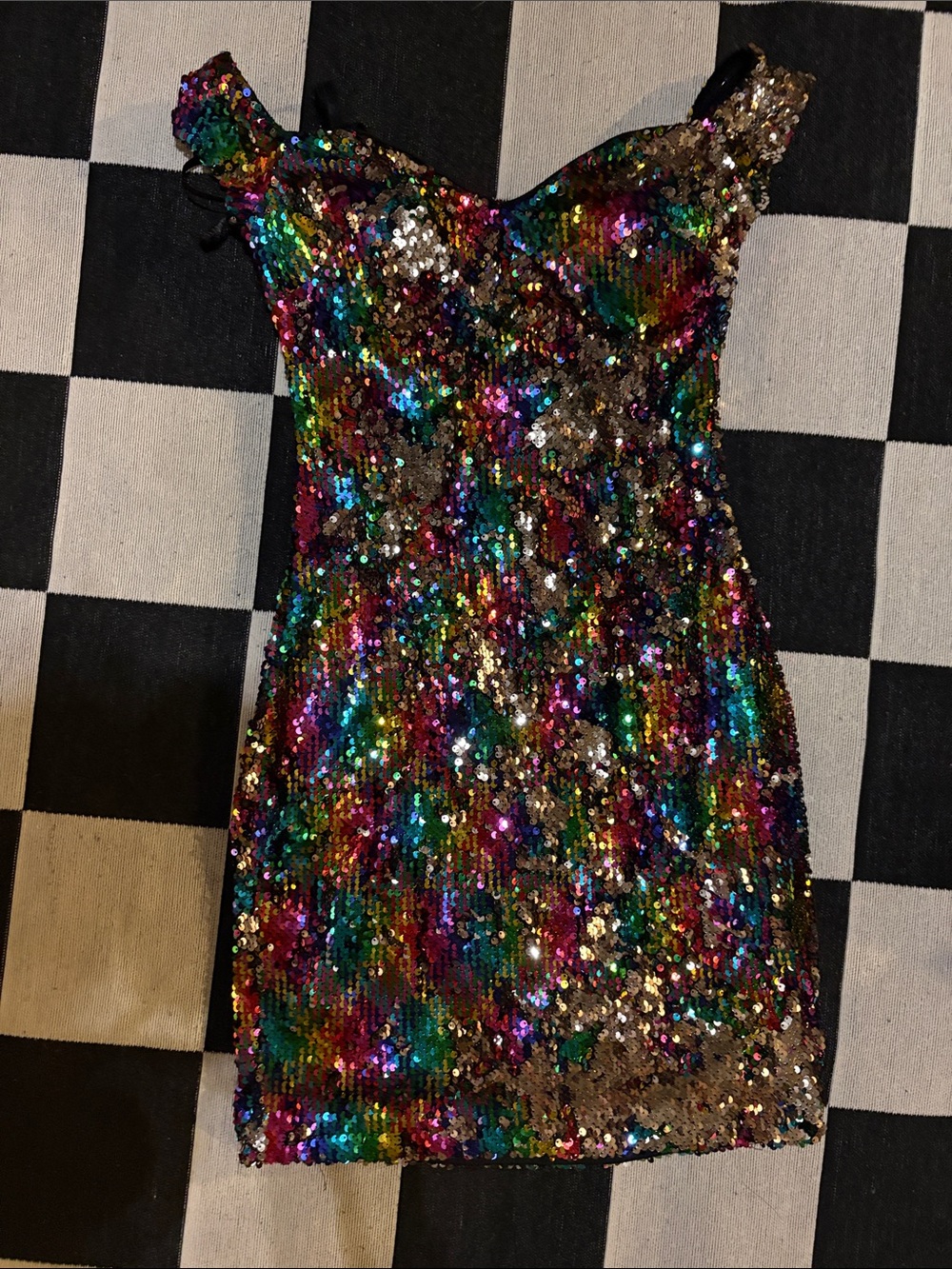 Guess Multicolor Sequin Mini Dress